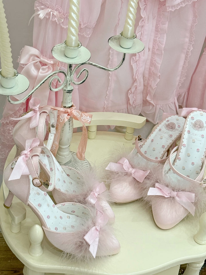 Pure Tea For Dream~Swan Lake~Sweet Lolita Shoes Satin Lolita Hight Heels