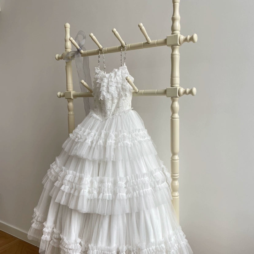 Sara Bell~Hailey~Elegant Lolita JSK Dress with Large Tiered Voile Hem 43090:765165