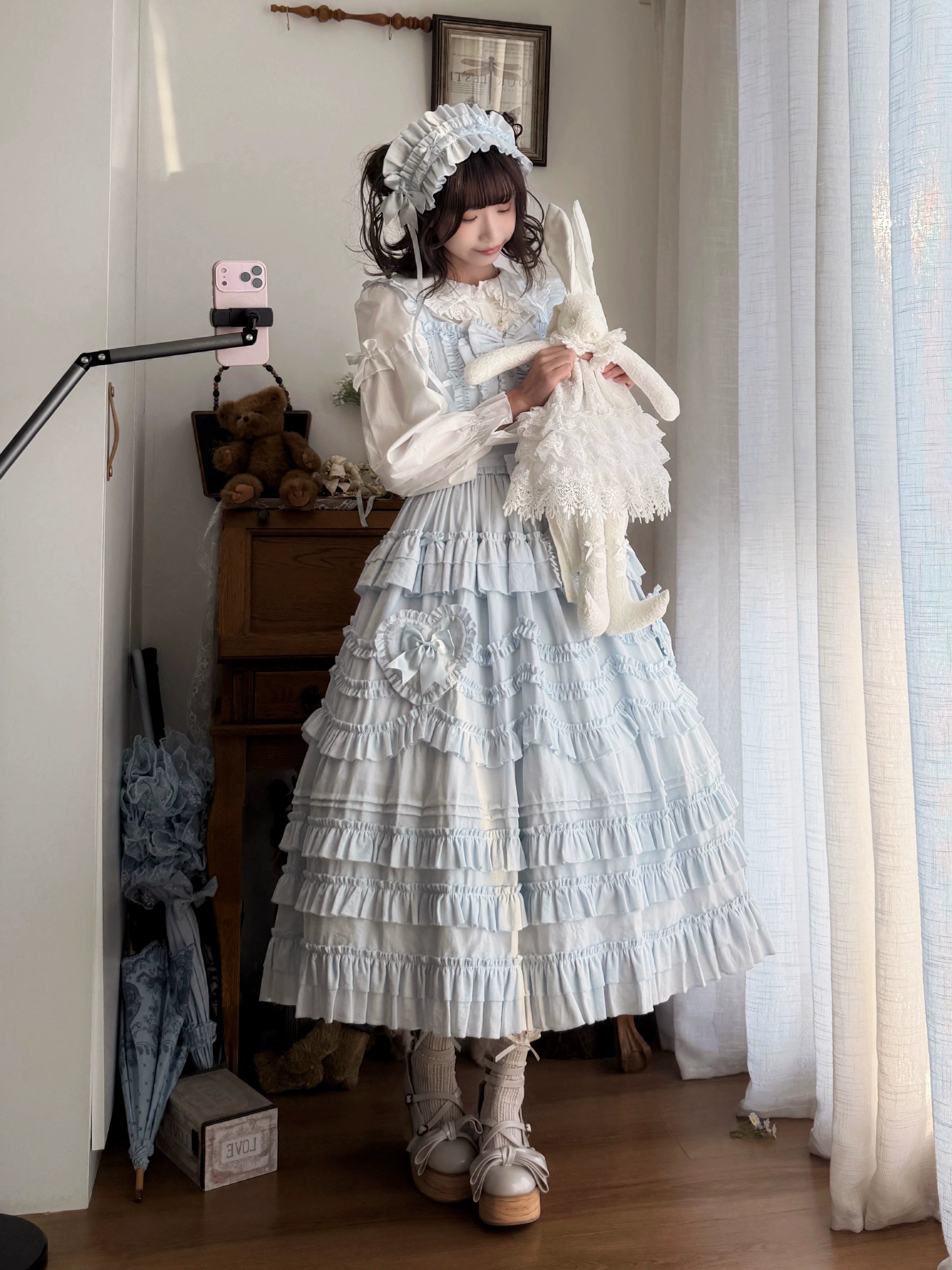 Loveheart - Solid Classic Lolita JSK Dress, Tiered Hem 44486:810045