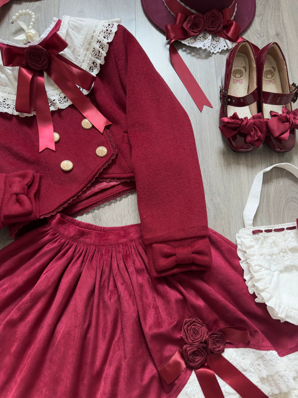 LeMiroir - Winter Solstice - Elegant Lolita Hat, Detachable Collar, Handbag 44088:794395