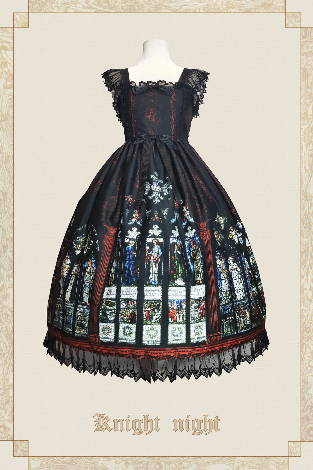 (BFM)Knight night~The Saint Priest~Stained Glass·Sain Lolita Jumper Skirt S Black X Red 