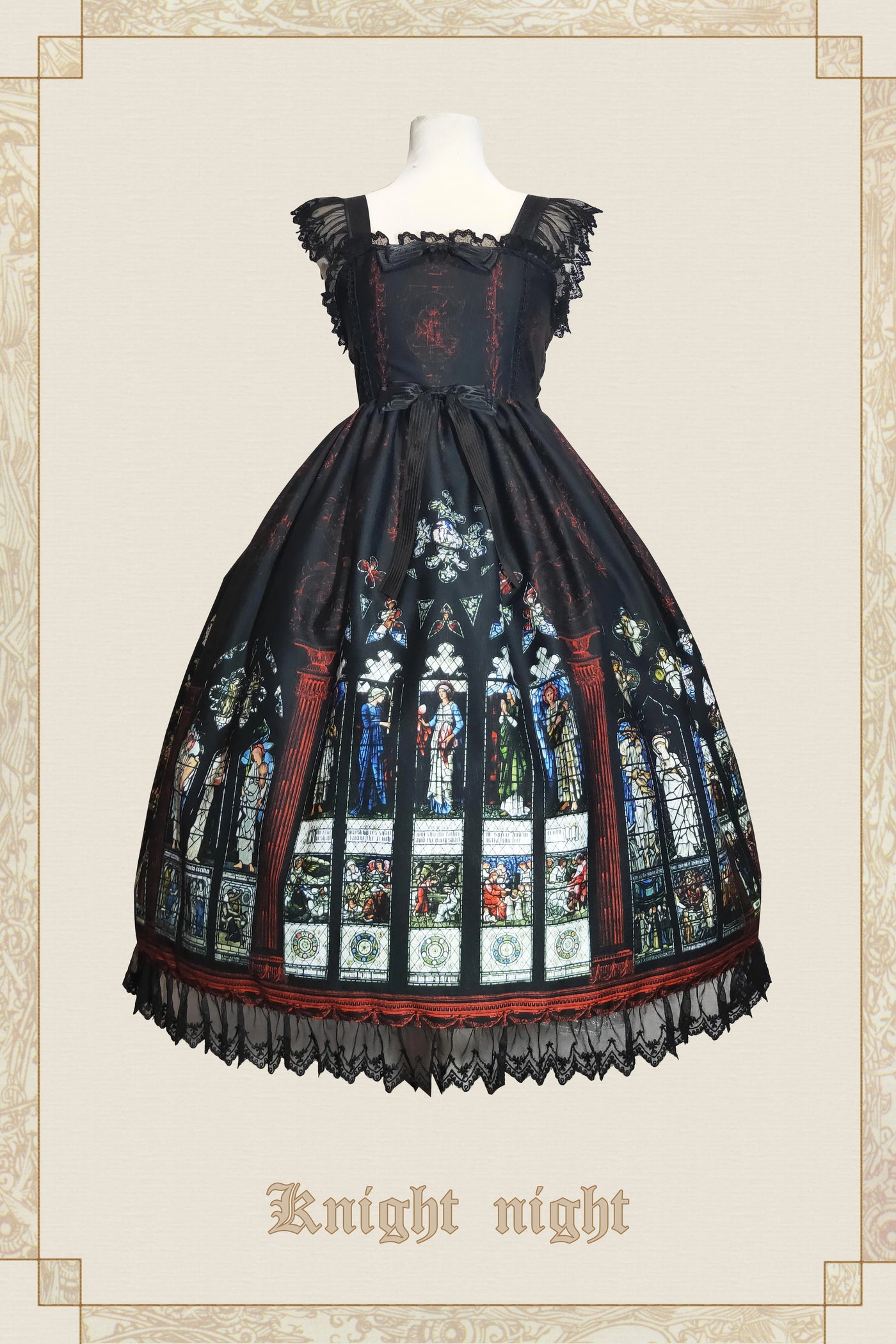 (BFM)Knight night~The Saint Priest~Stained Glass·Sain Lolita Jumper Skirt S Black X Red 
