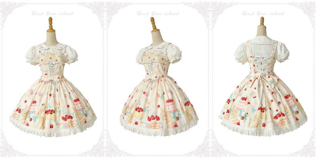 Dark Star Island~Honey Bunny Cake~Sweet Lolita JSK/OP/Strap SK/Shirt   