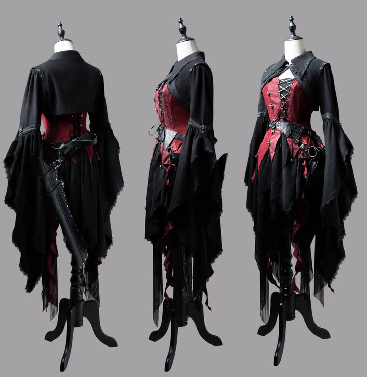 Wuyuzhe~Dragoon Knight 3.0 Version~Western Fantasy Style Lolita Irregular Skirt Set Lolita Vest   