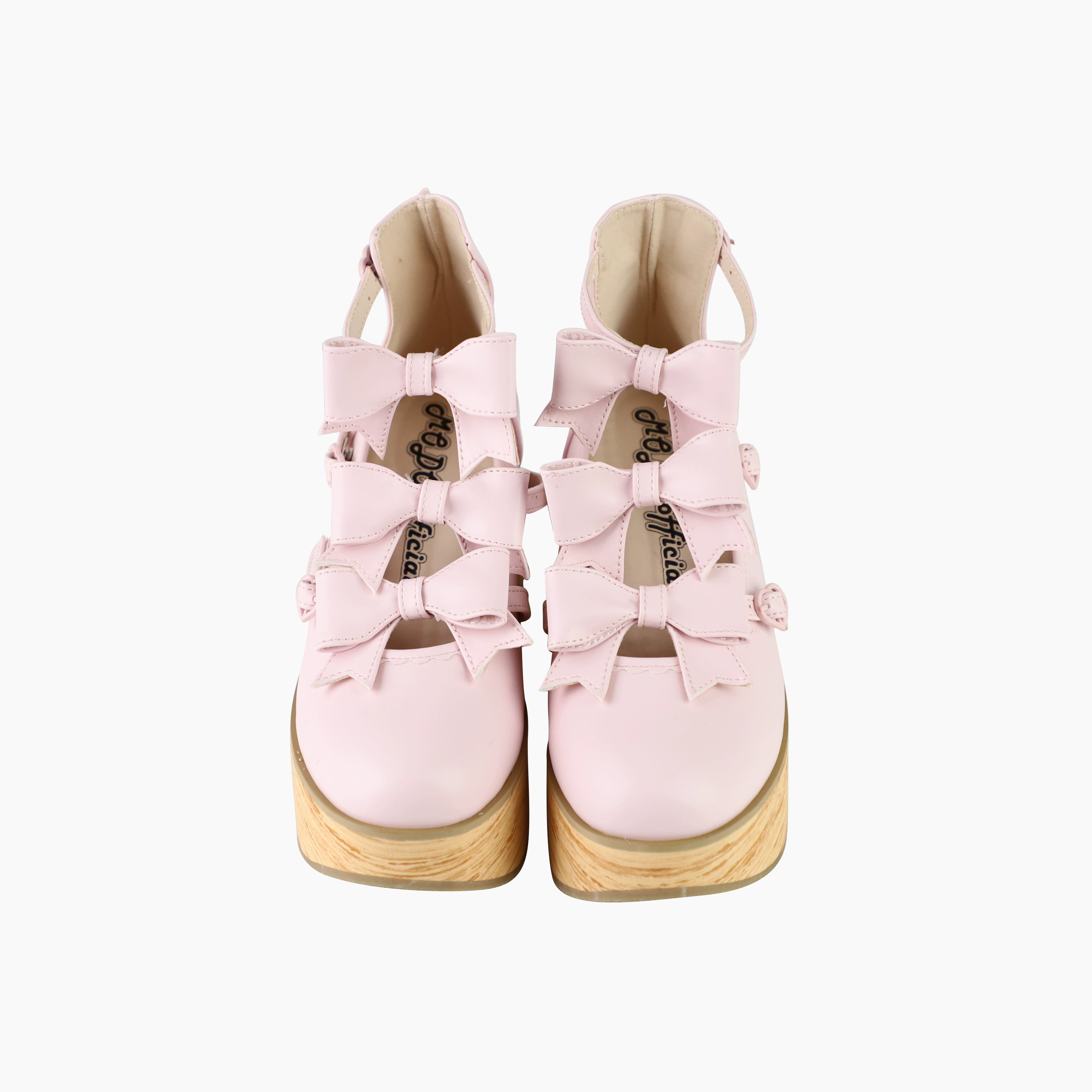 MODO - Sweet Lolita High Platform Shoes, Three Bows (Pink / 35 36 37 38 39 40) 44182:797570