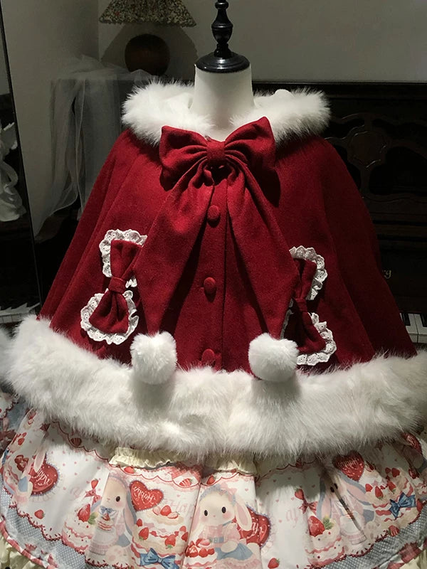 Sweet Lolita Cape, Bunny Ear Hood & Bows