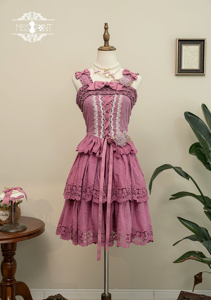 Miss Point~Forest Waltz~Classic Lolita Tiered Skirt Multi-layer Embroidered SK   