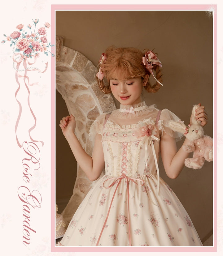 Mademoiselle Pearl~Rose Garden~Elegant Lolita Pink Headdress   