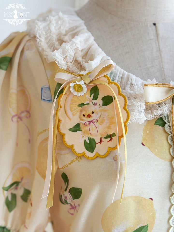 Miss Point~Lemon Chick~Country Lolita Accessories With Openwork Straw Hat 42983:760446