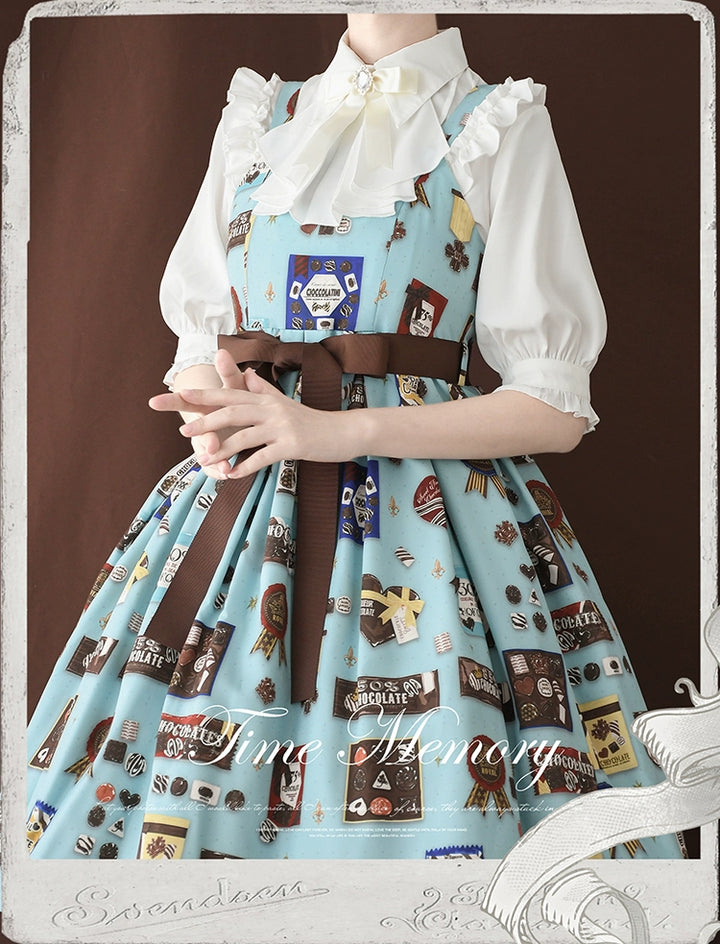 Time Memory~Earl Girl~Chiffon Classic Lolita Shirt with Mid-Length Mutton Sleeves