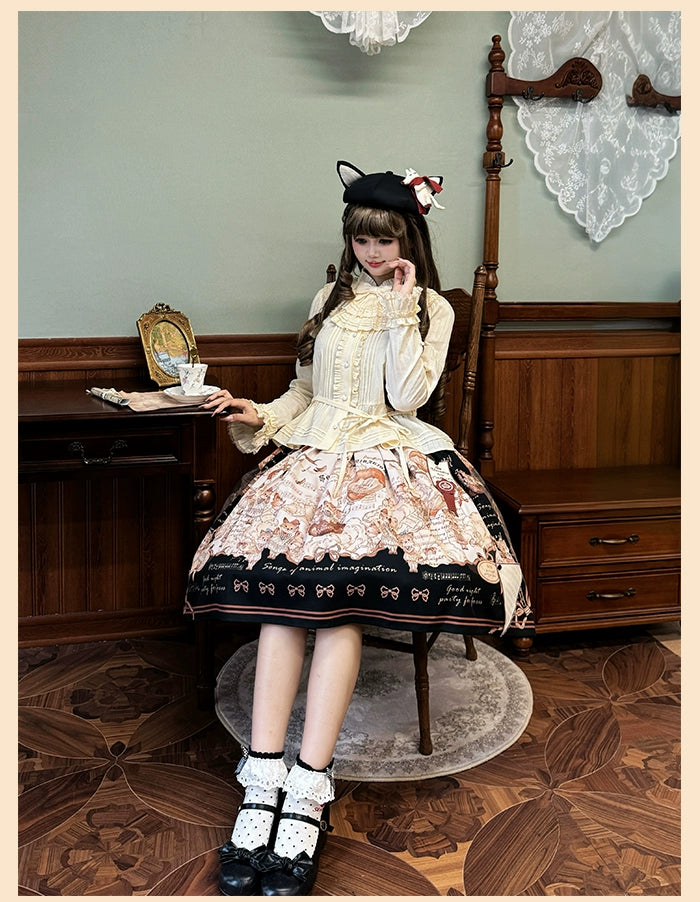 Alice Girl~Fox Band~Sweet Lolita Skirt Picture Book Style Dress