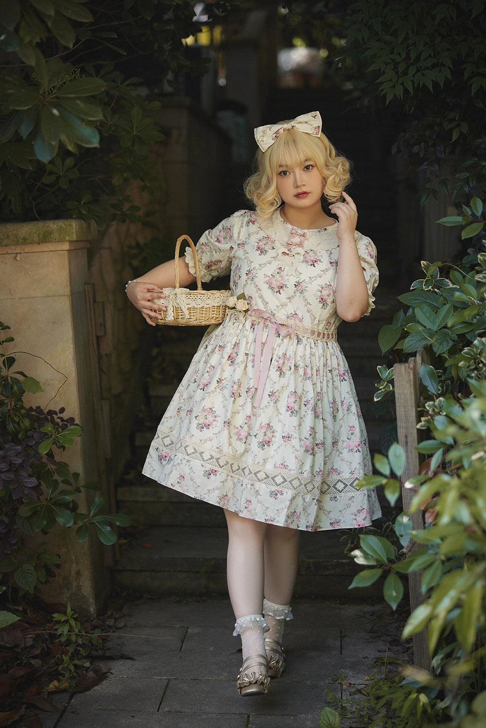 Miss Point~Customized Elegant Lolita OP Dress Cute Daily Girl Short Lolita Dress   