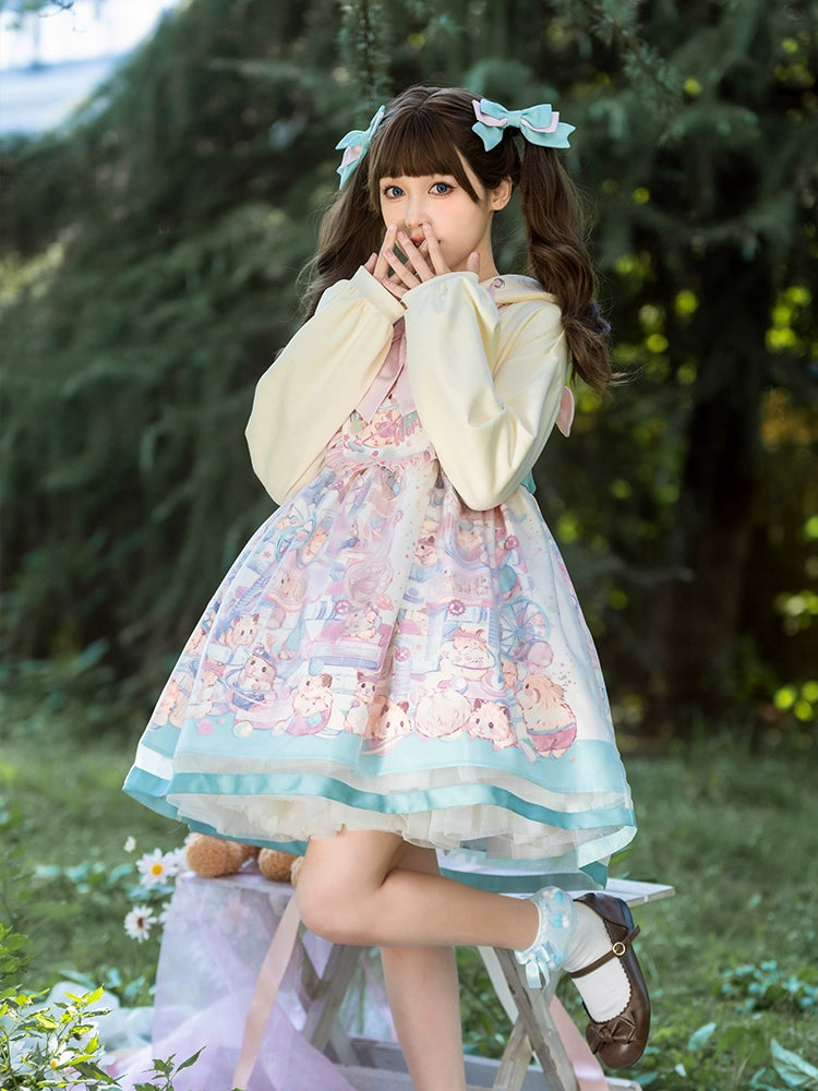 Mewroco~Sweet Lolita Dress Suit Salopette and Hoodied OP