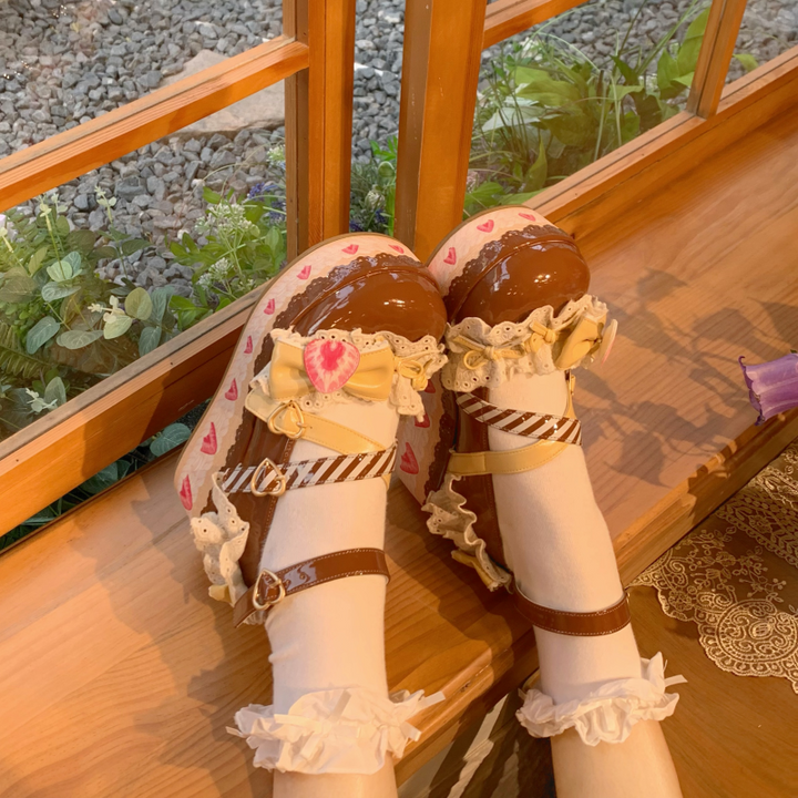 Aimee~Strawberry~Sweet Lolita High Platform Shoes Kawaii Lolita Shoes