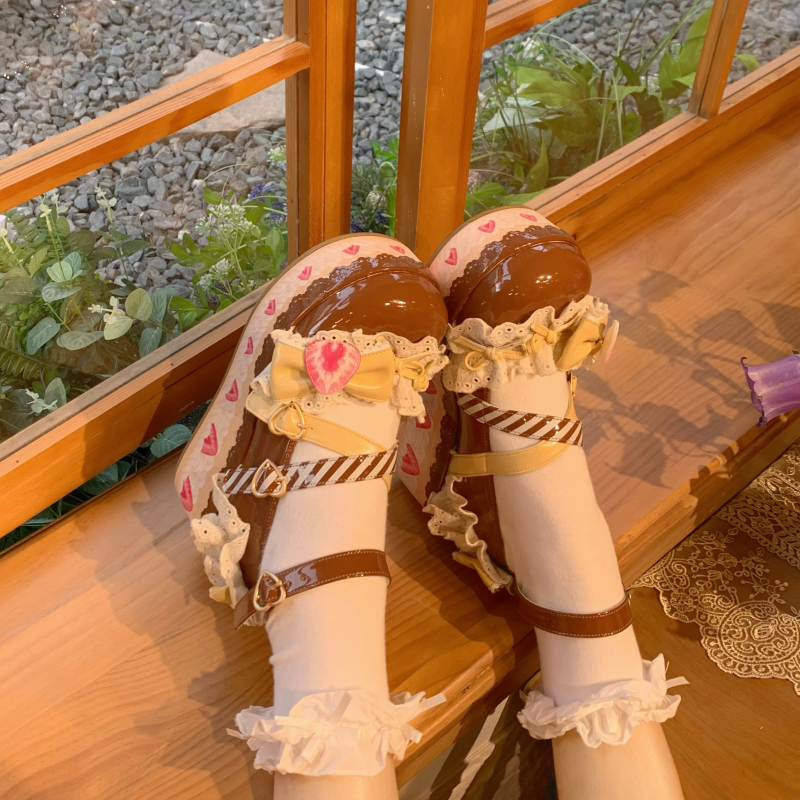 Aimee - Strawberry - Sweet Lolita High Platform Shoes Kawaii Lolita Shoes
