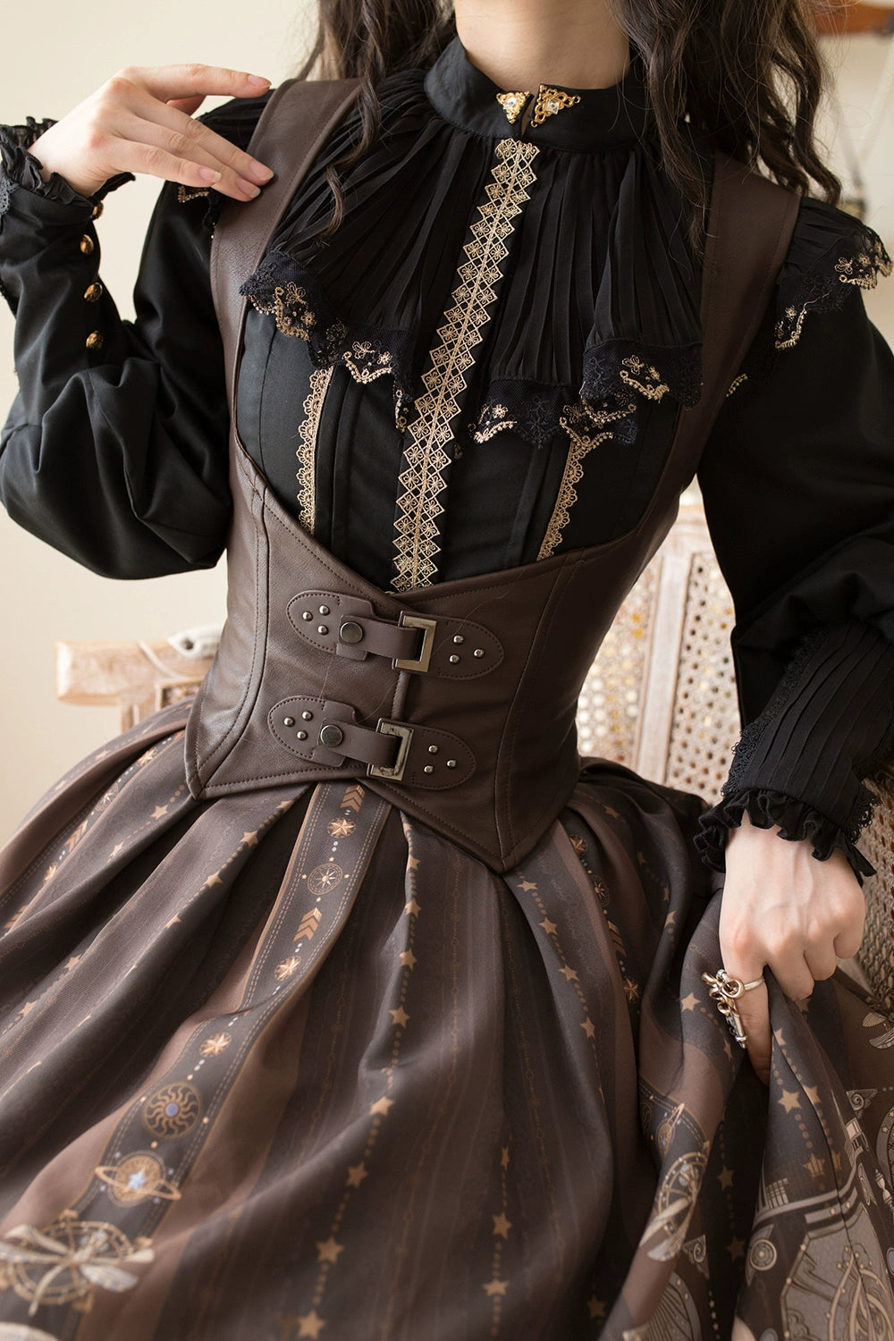 (BFM)Miss Point~Demon Hunter's Diary~Gothic Lolita PU Leather Vest 33588:429858