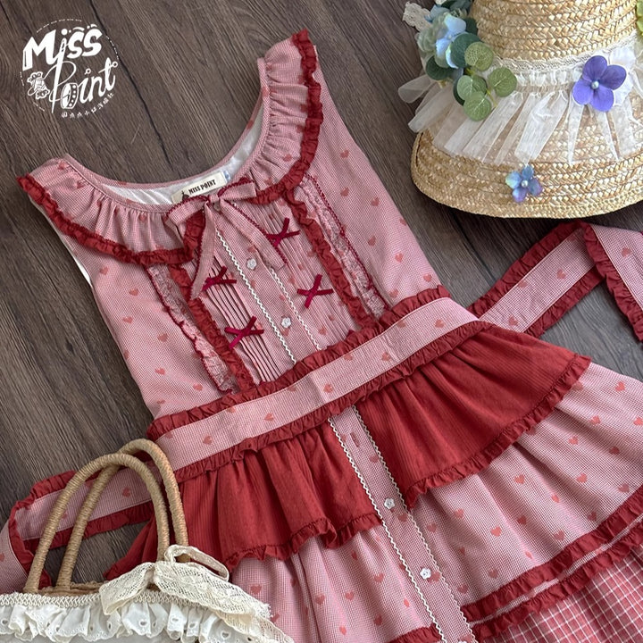 Miss Point~Garden Sunflower~Country Lolita JSK Five-Tiered Open Front Dress 42509:742532