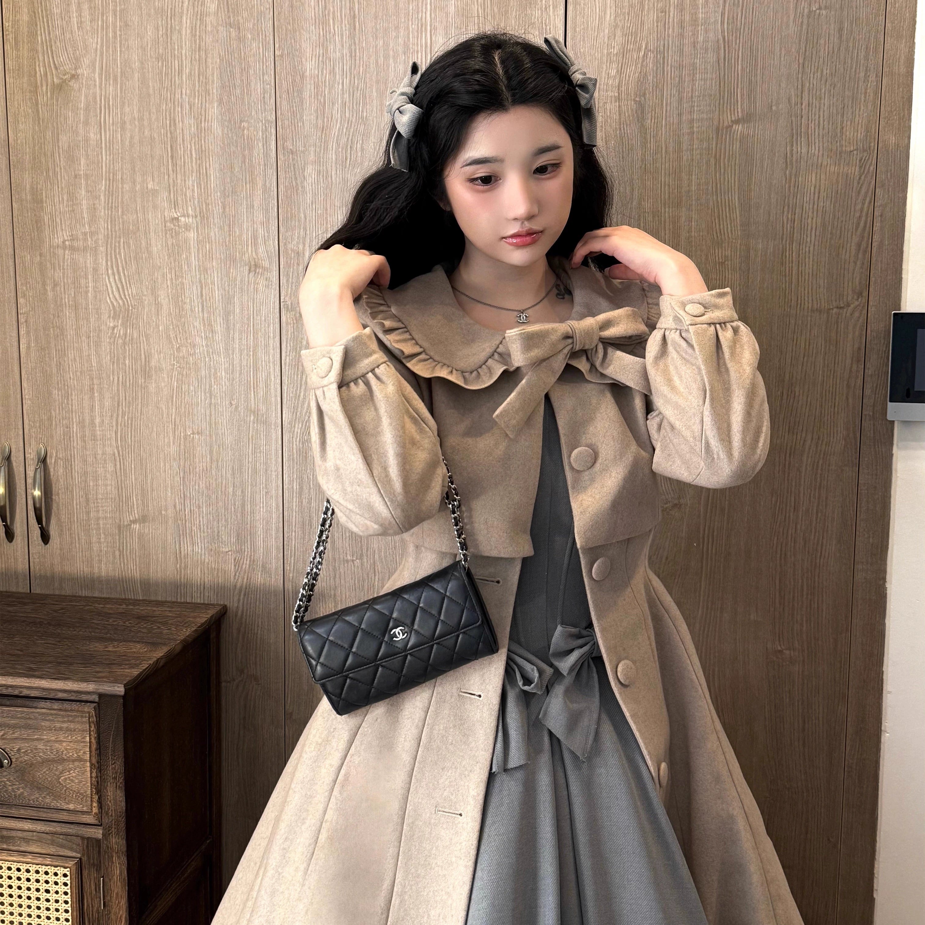 Sweet Wood - Winter Classic Lolita Coat Suit Woolen Plus Size Outerwear