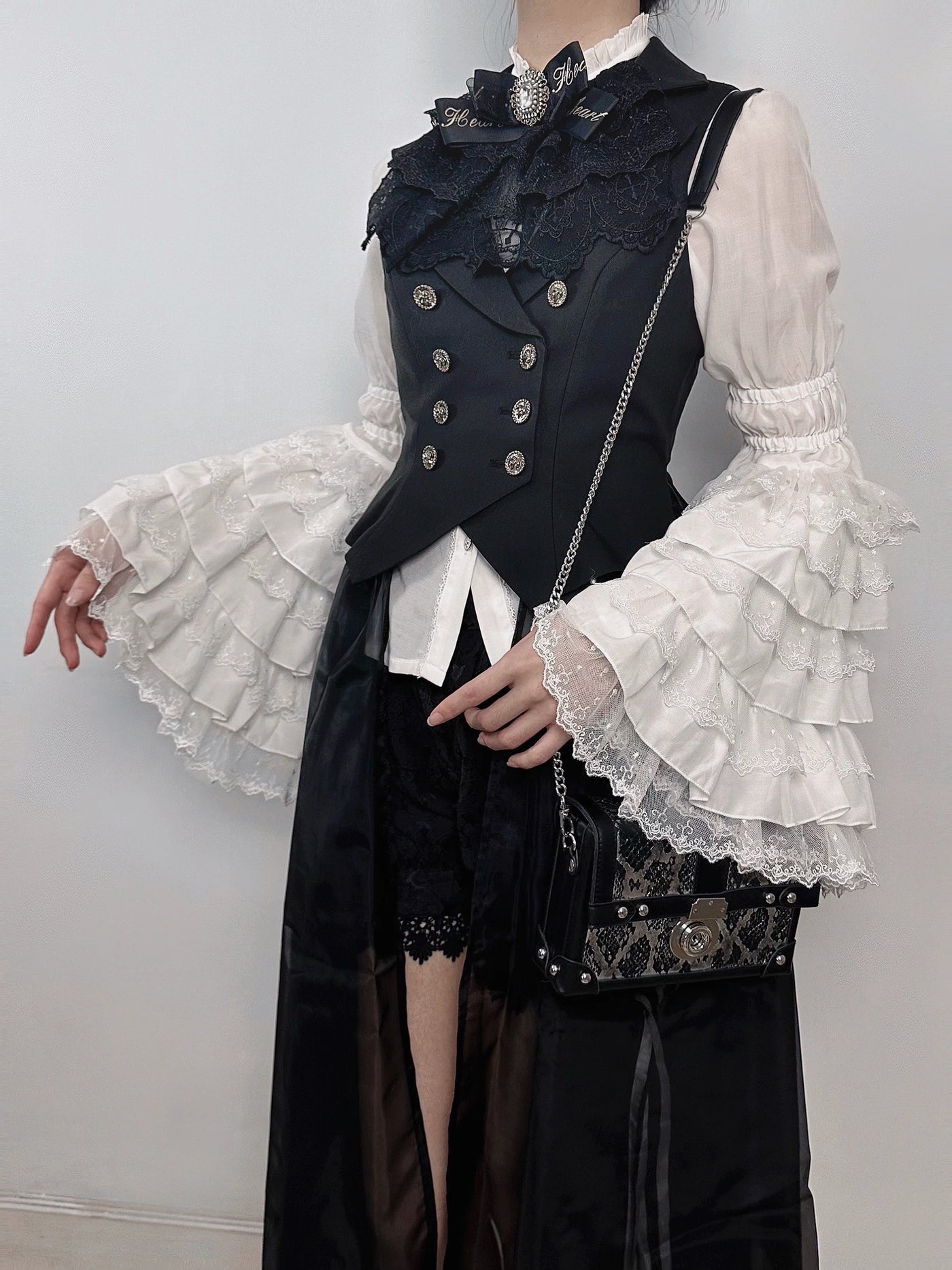 (BFM)Summer Story~Elegant Lolita Bib Lace Lolita Accessory   