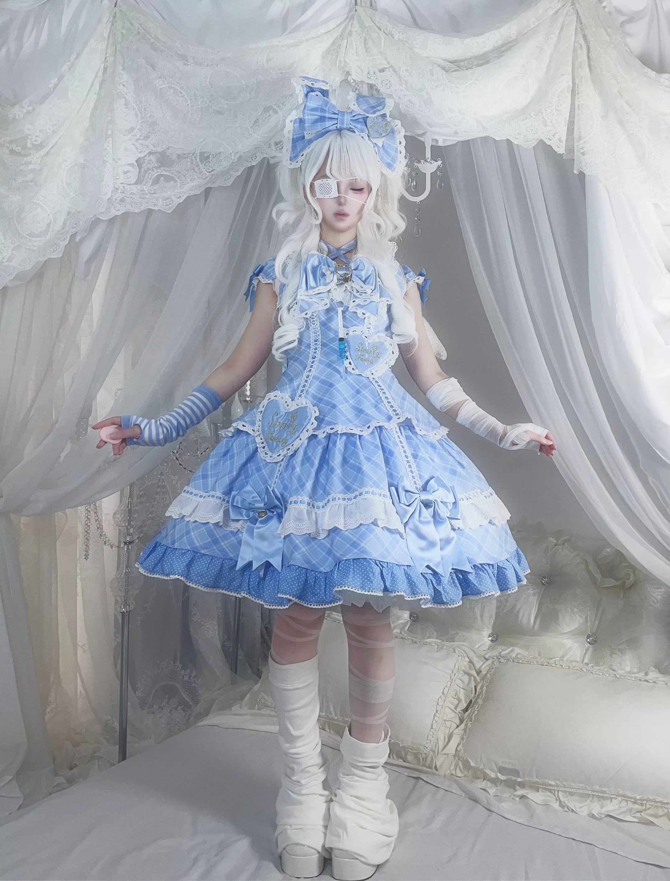 Shibuya Honey - Plus Size Sweet Lolita Plaid OP & JSK Dress (2XL L M S XL) 45210:840353