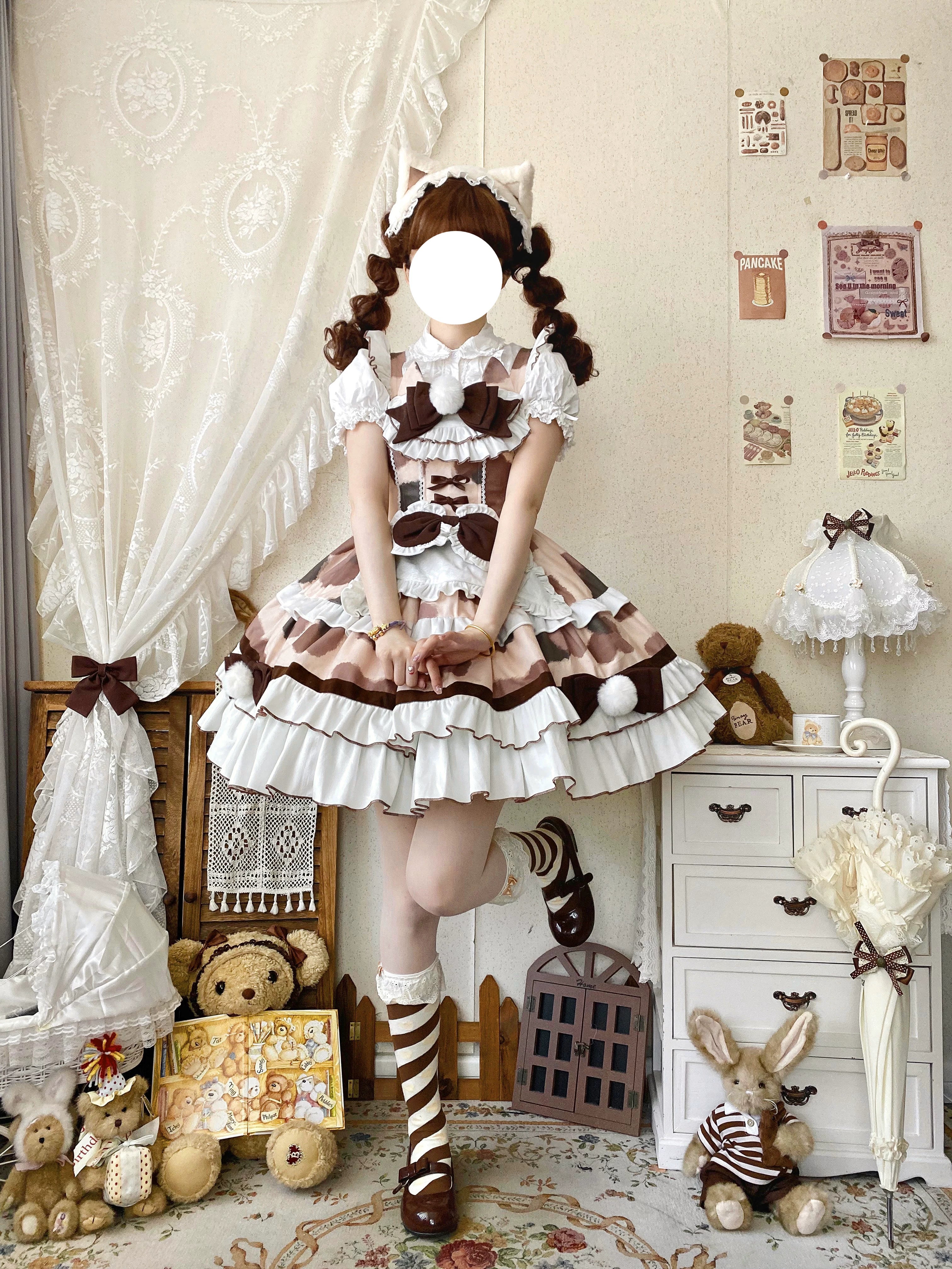 Calico Cat - Winter Kawaii Lolita Print JSK 44422:807500