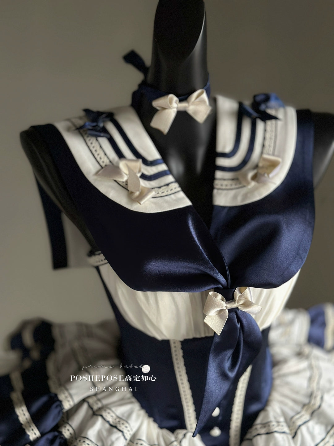 POSHEPOSE~Girl's Shore~High-End Sailor Lolita Dress Set   