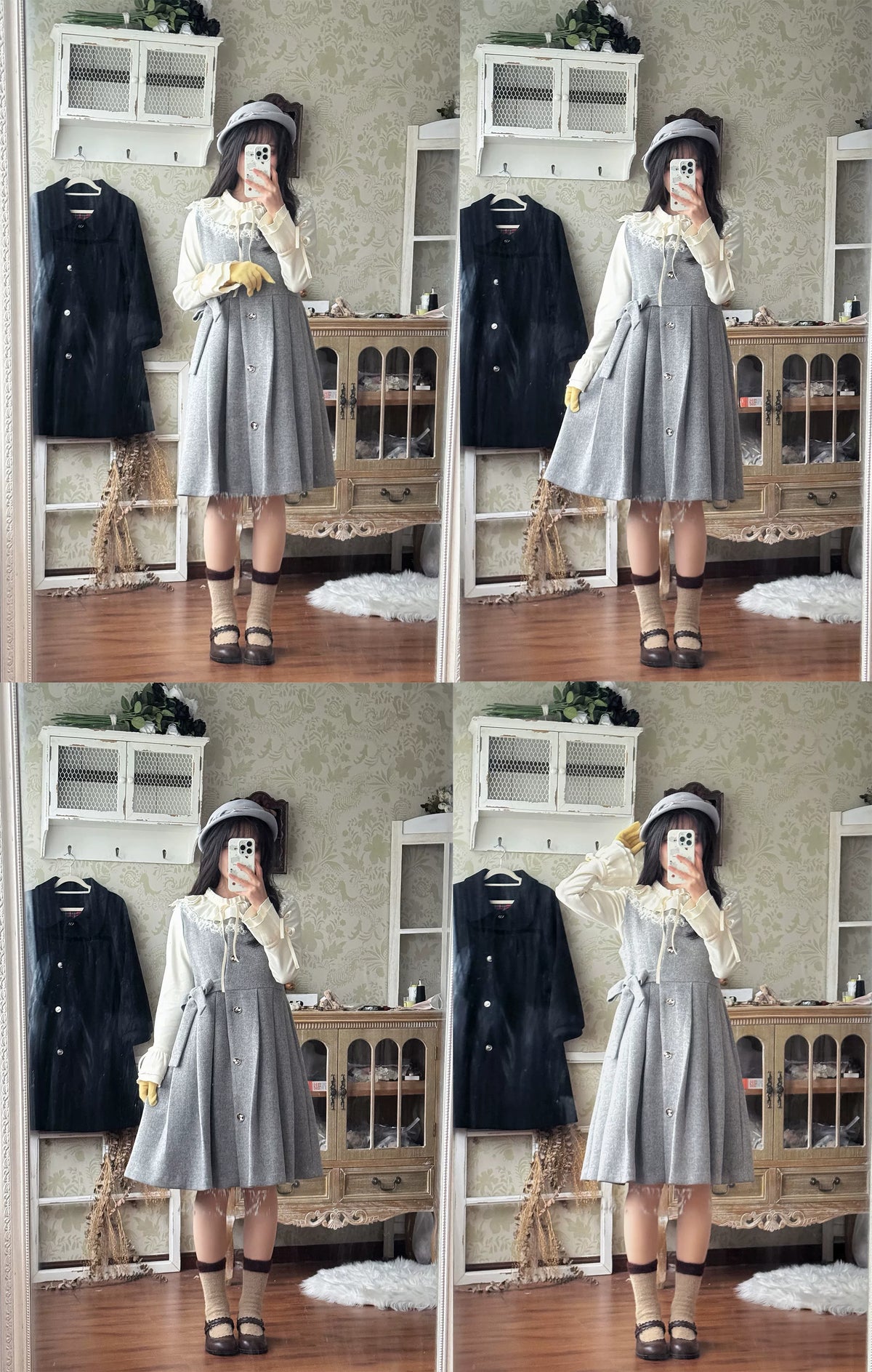 Himawari - Sweet Lolita Long Sleeve Blouse, Tiered Ruffle Collar 45973:869748
