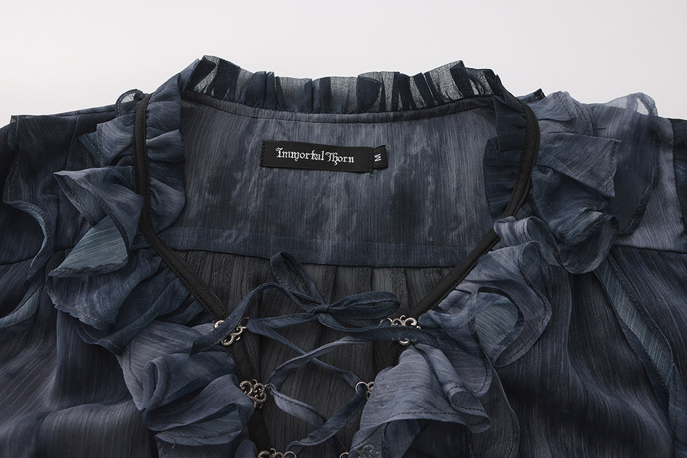 Immortal Thorn~Eternal Treasure Voyage~Pirate Style Ouji Lolita Blouse With V-Neck 42743:751703