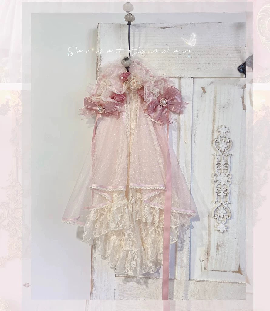 MieYe - Diana Rose - Bridal Lolita Dress Short Wedding OP with Accessories (F L M S XL) 41638:708674