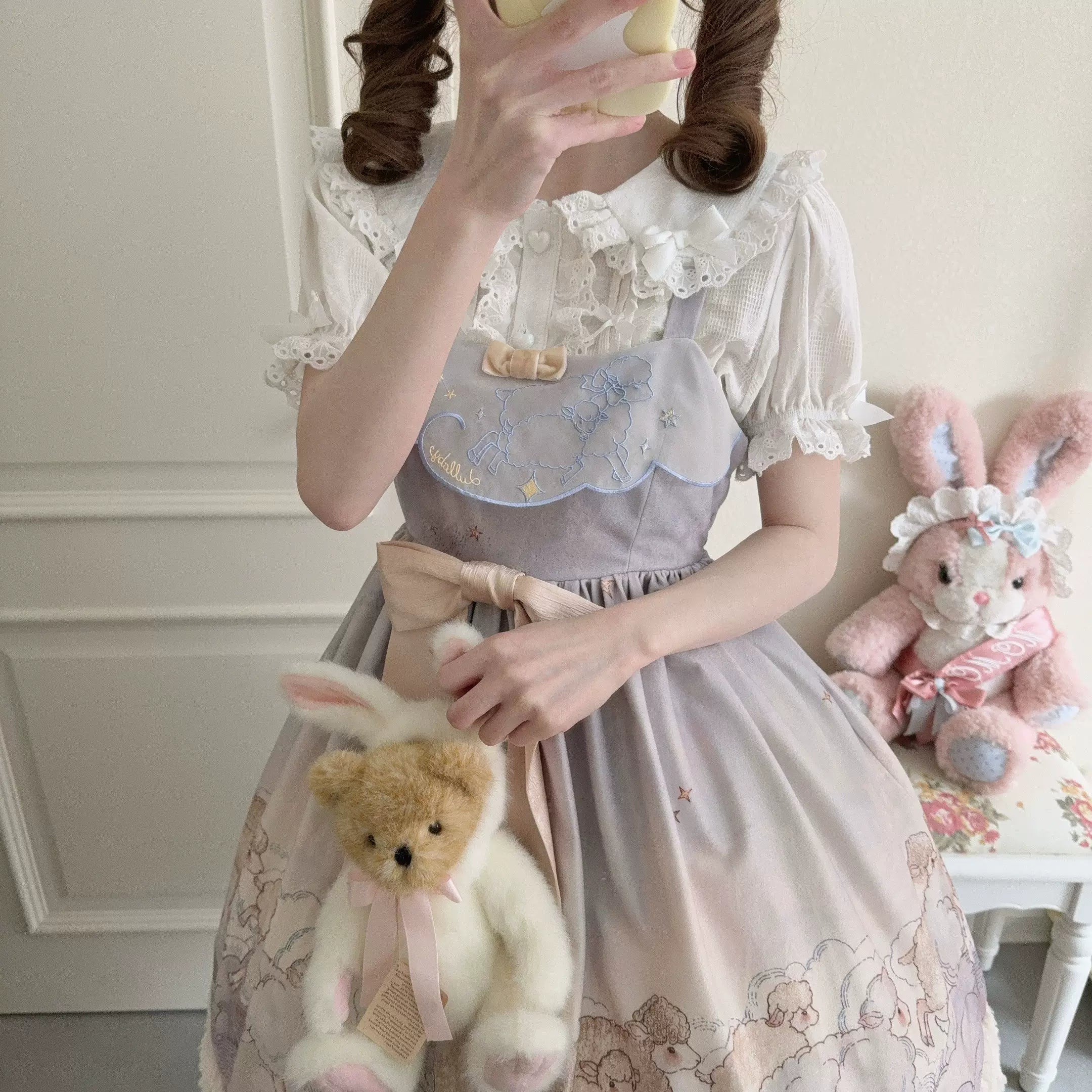 Kawaii Lolita Blouse, Detachable Hime Sleeves