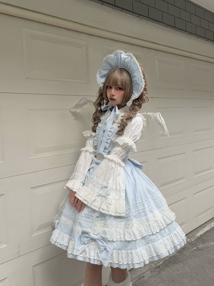 AerialCat~Layered Puffy~Old School Lolita JSK Cotton Vintage Cake Dress