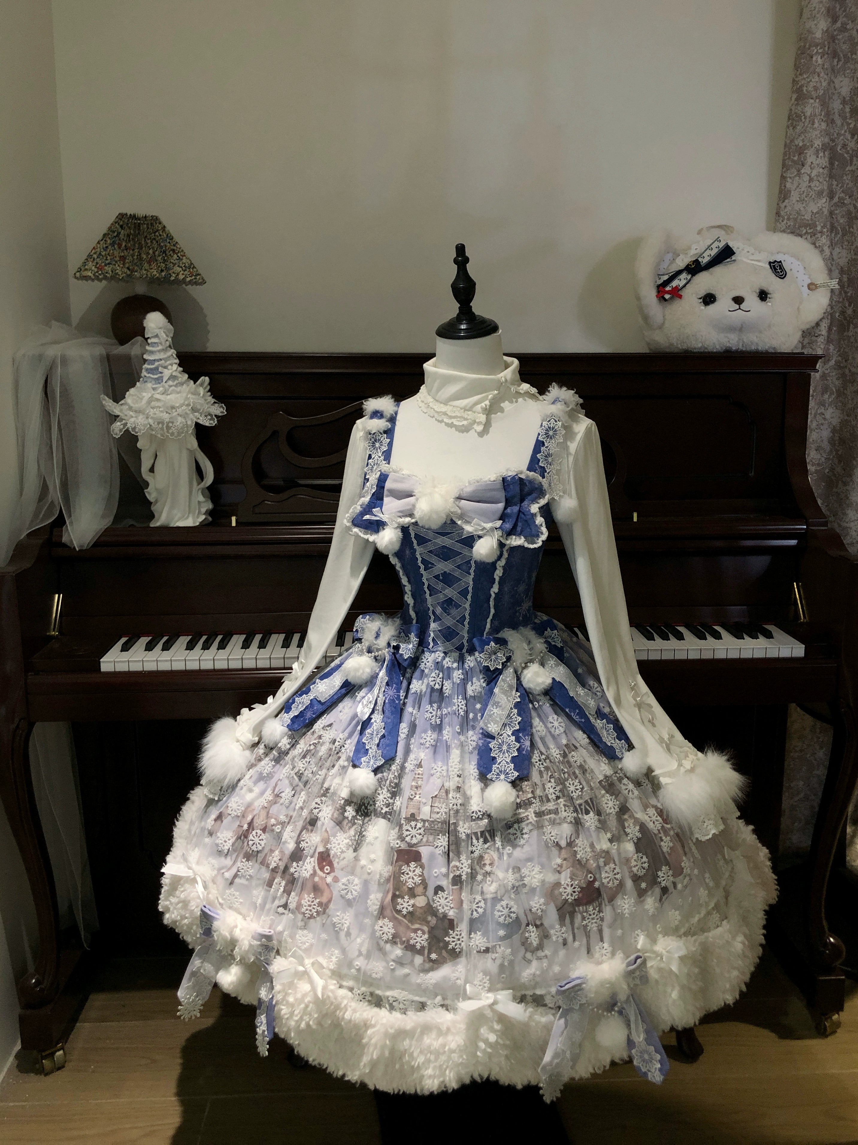 Jiuniangtutao - Edelweiss Moment - Fluffy Sweet Lolita JSK, Snow Details 44264:801712