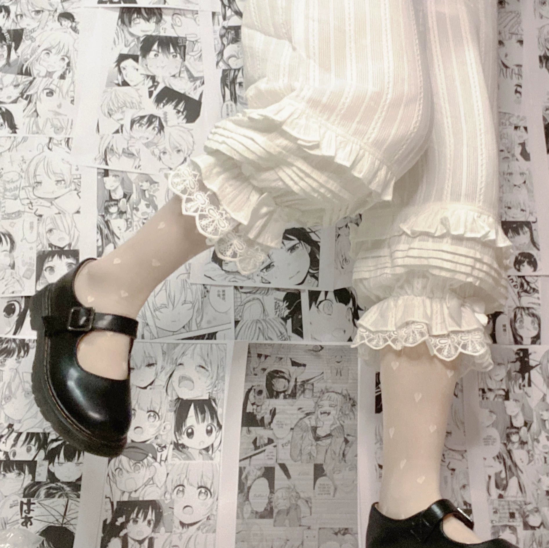 Sweet Lolita Jacquard Cotton Bloomers, Accordion Pleats