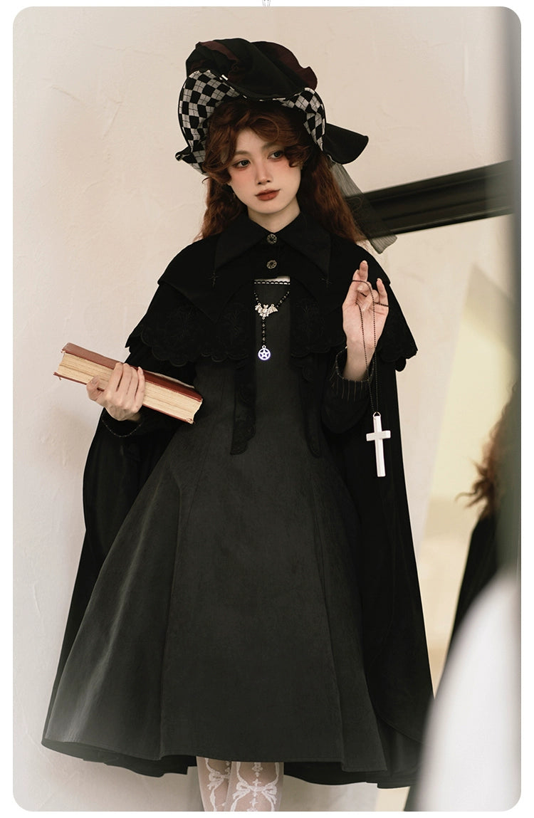 (BFM)With Puji~Gothic Lolita Cape Set~Pilgrim Detachable Cloak   