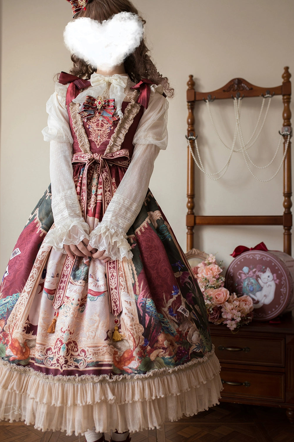 Miss Point~Kaleidoscope~Retro Lolita Dress Oil Painting Print JSK Dress Customized 35394:488344