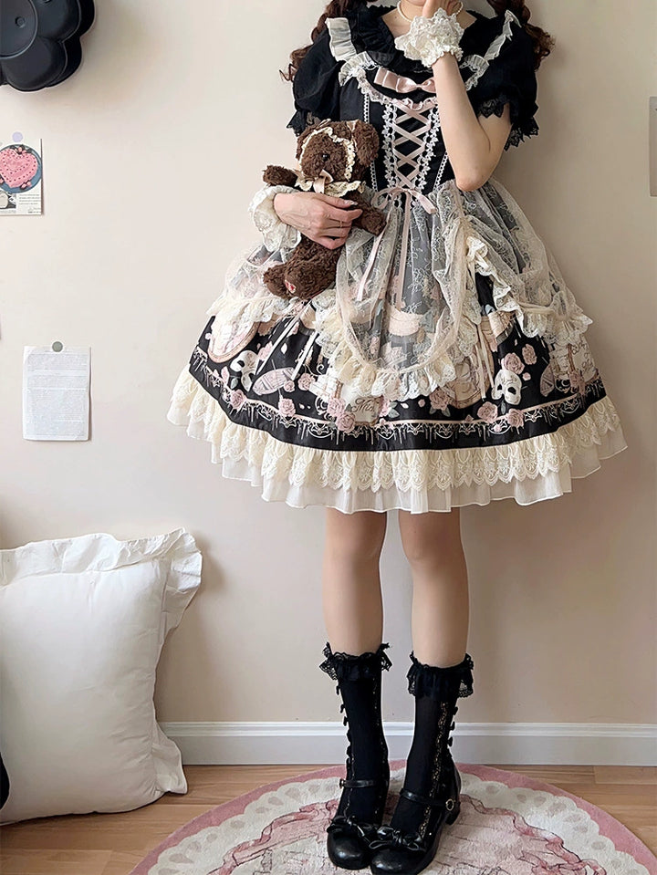 Sweet Date~Wedding Lolita Dress Bridal Elegant Retro JSK Daily Lolita Shirt   