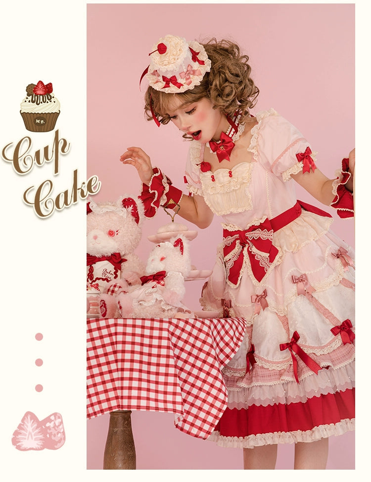 Mademoiselle Pearl~Cup Cake~Sweet Lolita OP Dress Kawaii Lolita JSK SK   