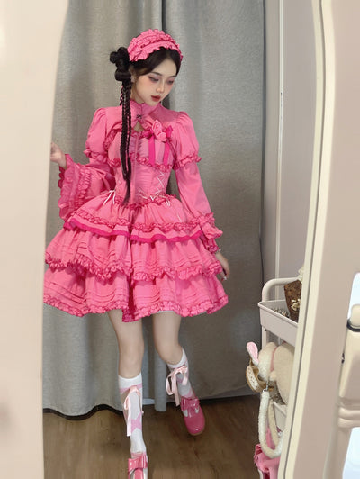 Mengfuzi~LiLith~Gothic Lolita JSK Dress Christmas Short Sleeve Bolero   