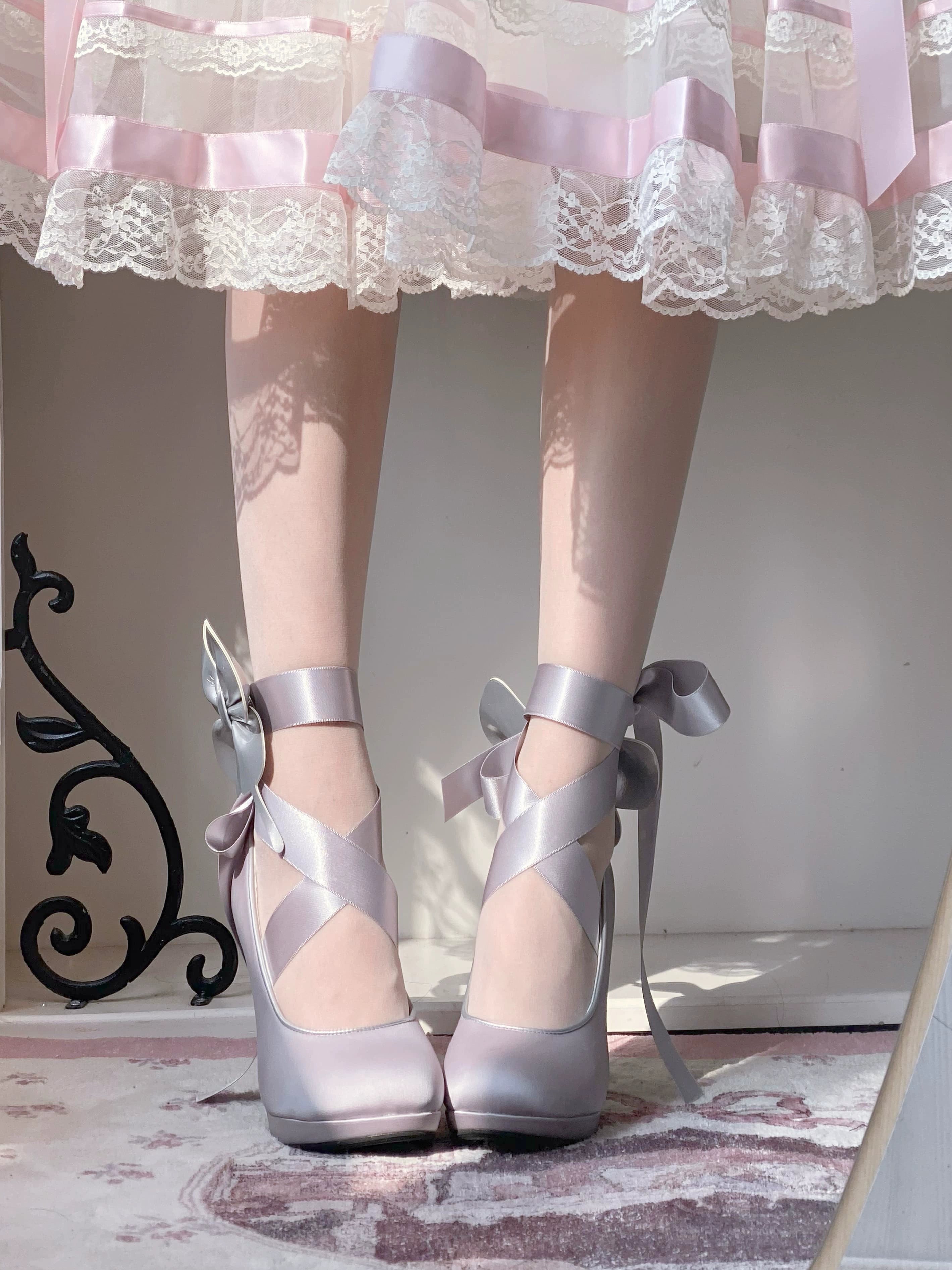 Pure Tea For Dream~Butterfly Specimen~Ballet Style Lolita Shoes Elegant Platform Lolita Heels 40134:650366