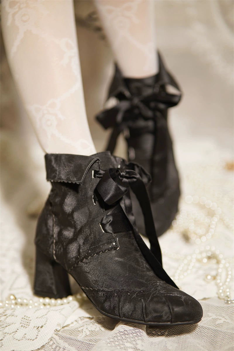 MR.Qiutian - Lady Incognita - Retro Lolita Ankle Boots, Size Zipper 44240:800740