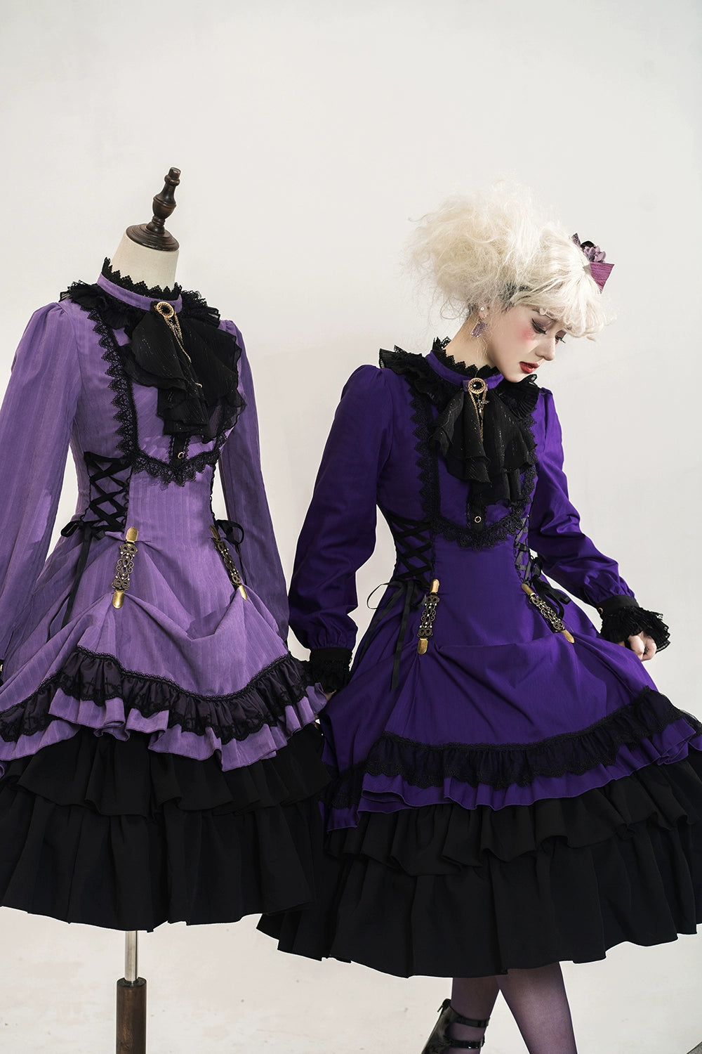 Miss Point~Perintz Manor~Gothic Lolita OP Long Sleeve Retro Lolita Dress 39904:642800