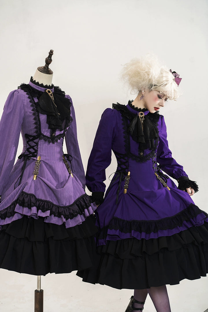 Miss Point~Perintz Manor~Gothic Lolita OP Long Sleeve Retro Lolita Dress   