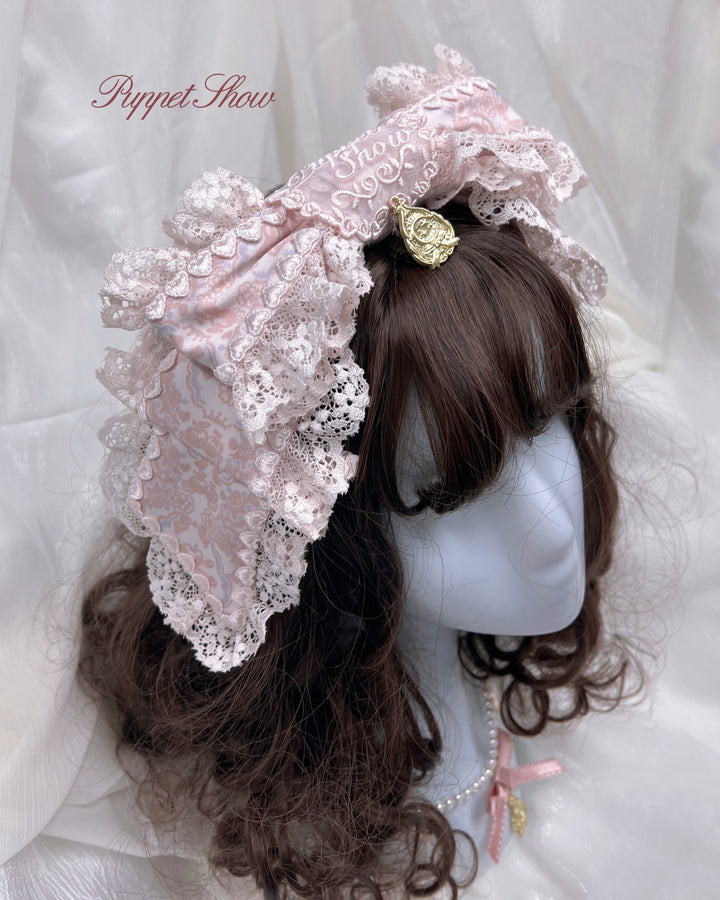 ZUOlanrichen~Puppet Show~Sweet Lolita BNT KC Cuffs Embroidery Brooch Badge S Pink KC 