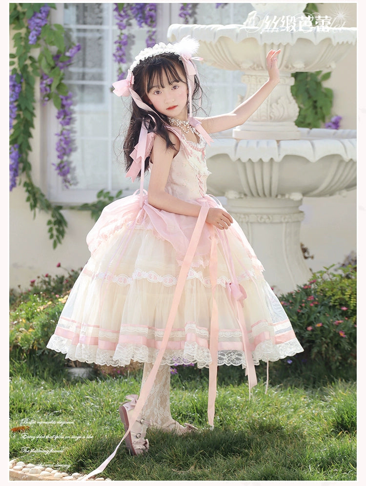 Mademoiselle Pearl~Silk Ballet~Kid Lolita JSK Dress Flower Wedding Lolita Dress