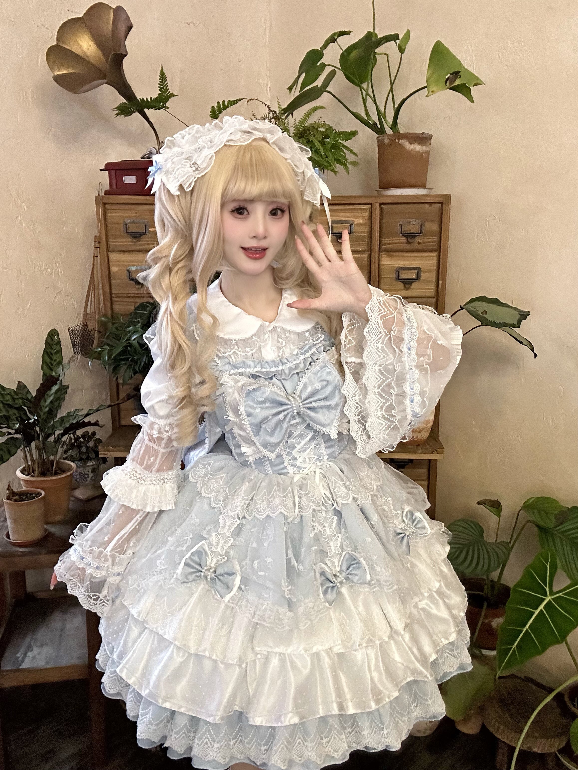 Shaoyun Weiwei - Plus Size Sweet Lolita Corset JSK Dress Set with Bows (2XL 3XL 4XL XL) 45517:851275