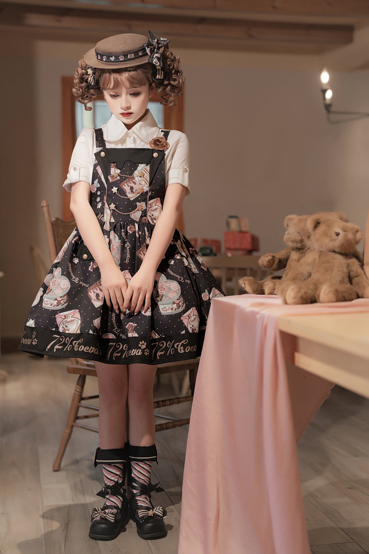 Vcastle~Mocha Choc~Kawaii Lolita OP Dress Multicolors   