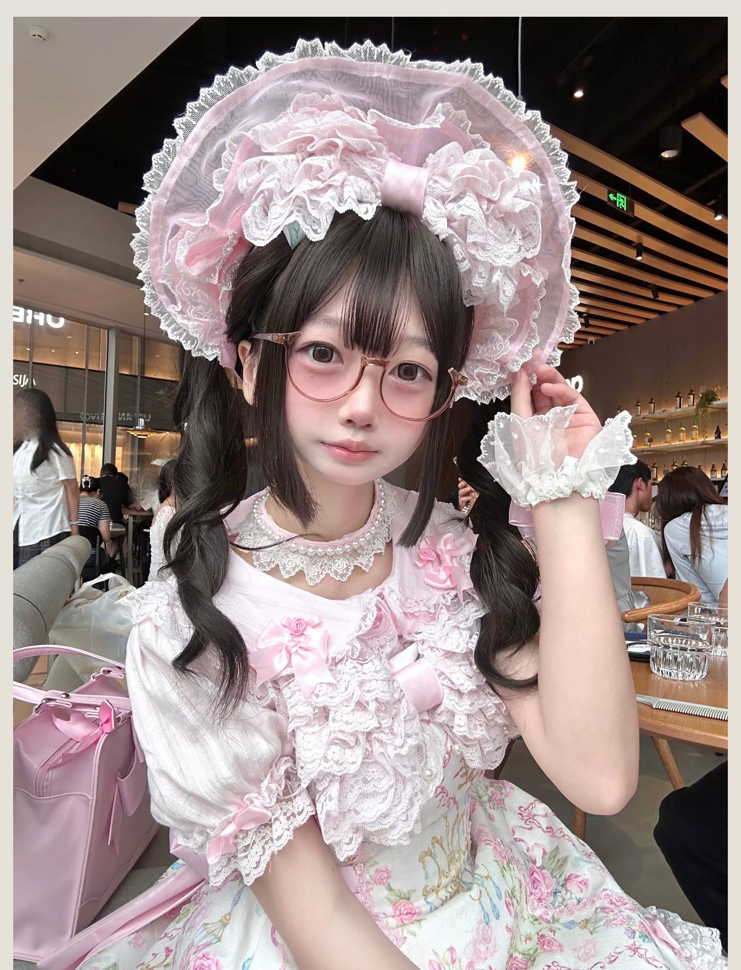 Old School Lolita Peter Pan Collar Blouse with Lace 45504:851215