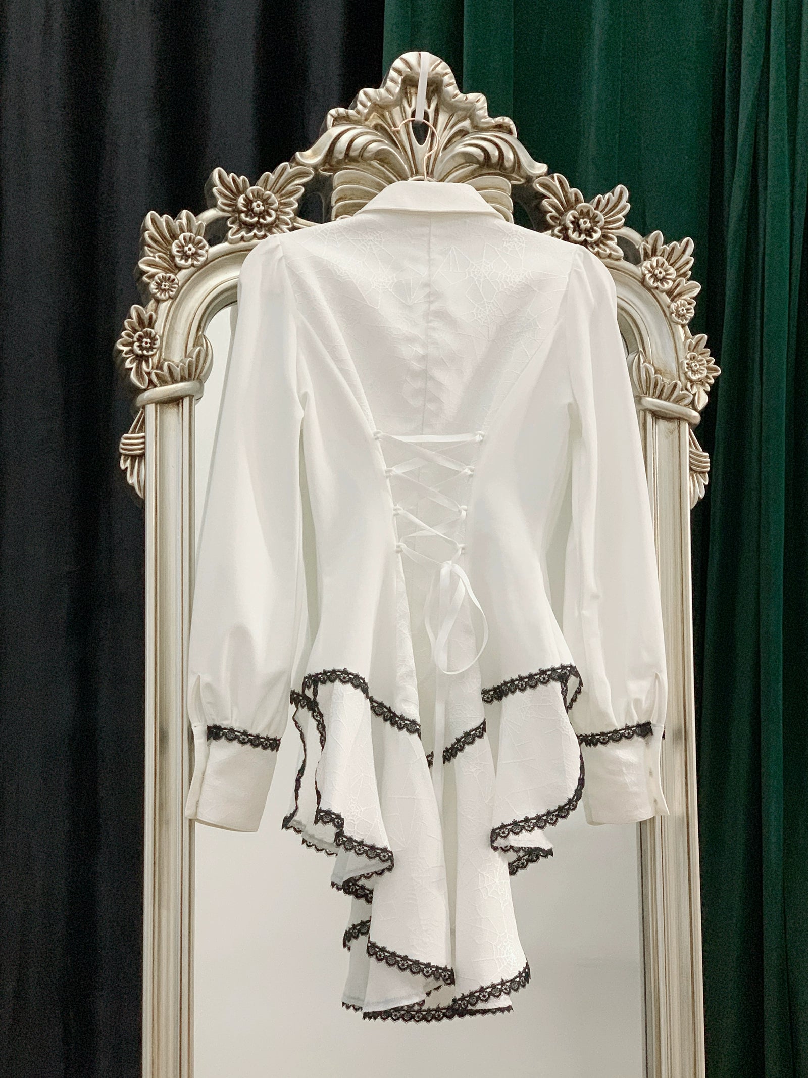 Little Dipper - Cold Rice - Ouji Lolita Shirt With Spiderweb Pattern in Several Versions 42876:756317