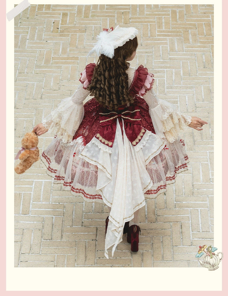 YingLuoFu - Doll Fantasy Box - Sweet Lolita JSK Dress & Tulle Blouse Set 44261:801501