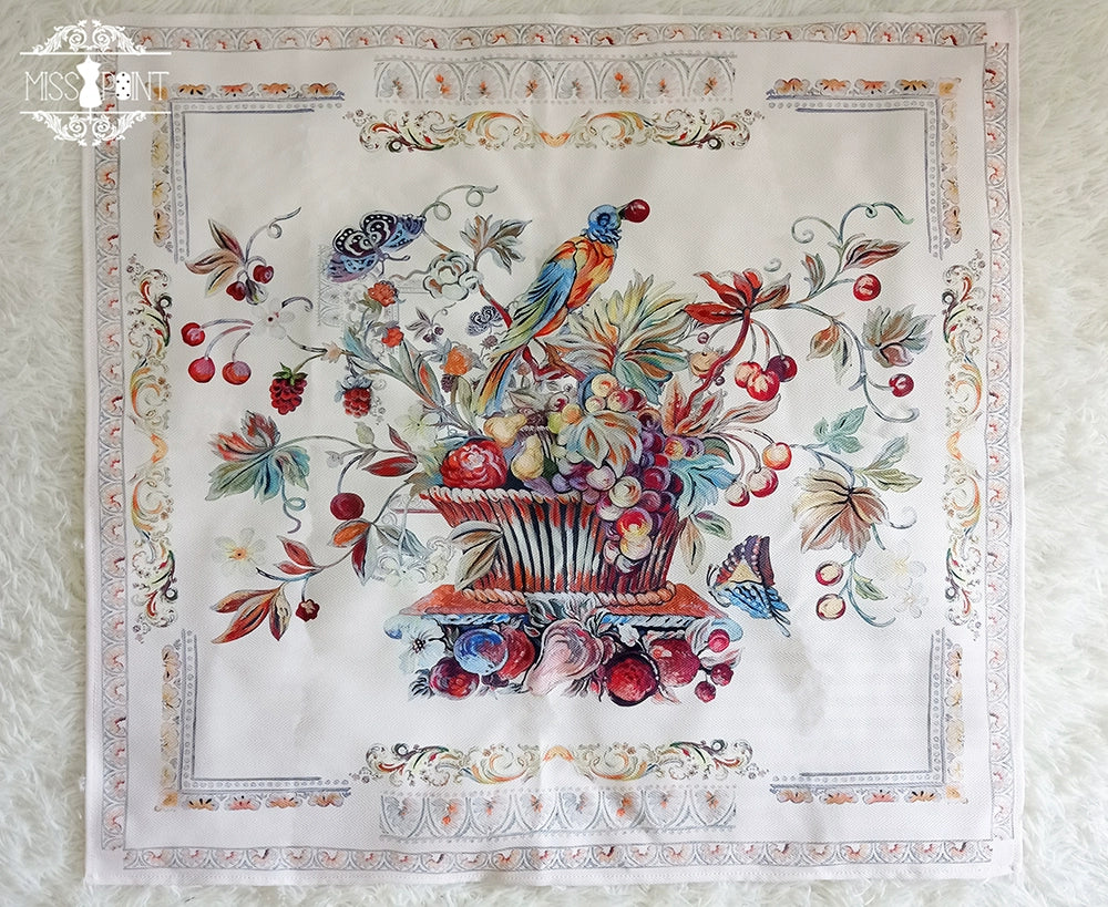 Miss Point - Praise of Abundance - Country Lolita Print Accessories Square Headscarf (ivory) - Not Sold Separately